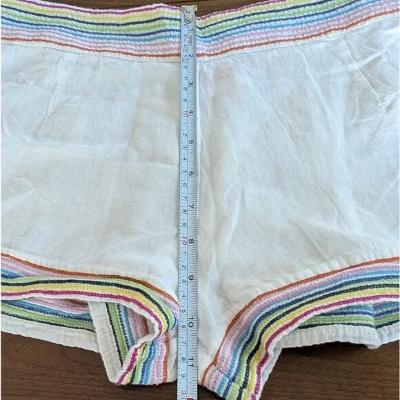 Solid & Striped Lennox White Linen/Cotton Blend Lightweight Mini Shorts, size L - Picture 5 of 7